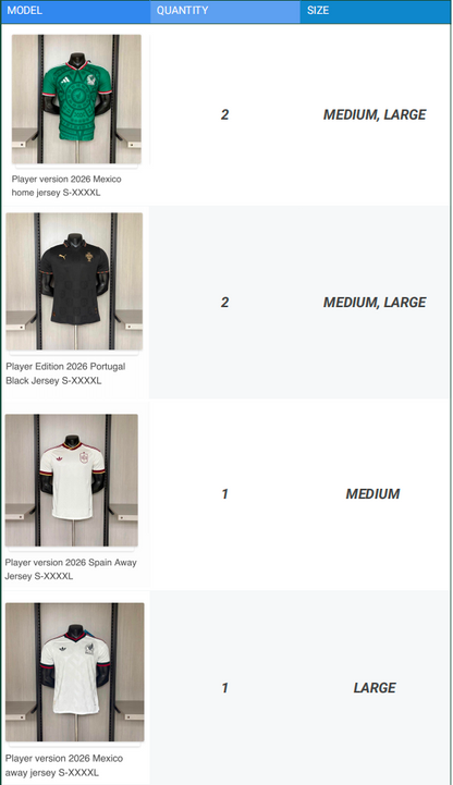 Mexican custom order, a total of 9 jerseys