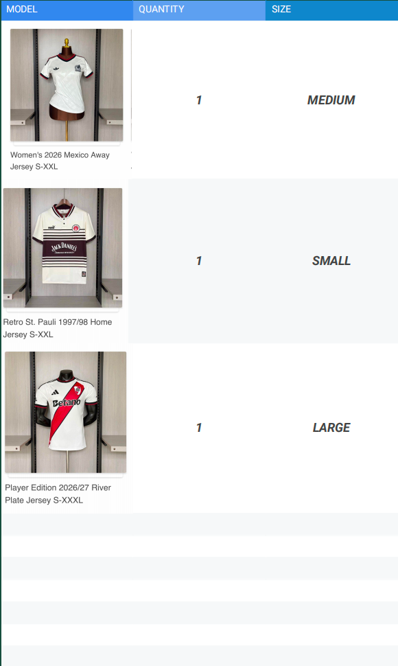Mexican custom order, a total of 9 jerseys