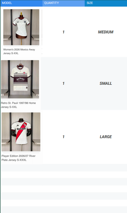 Mexican custom order, a total of 9 jerseys