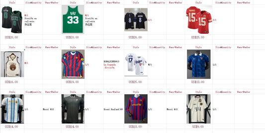 Custom orders from Mexico, totaling 32 items
