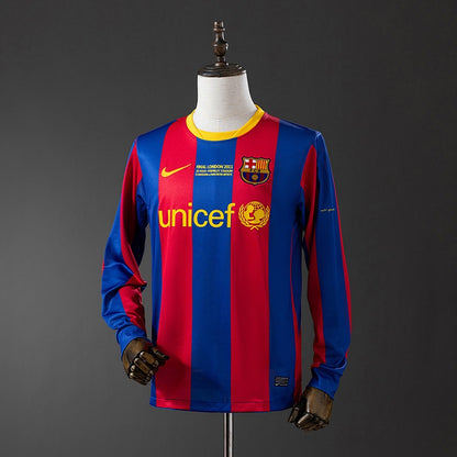 Retro Barcelona 2010-2011 Home Champions League Edition Long Sleeves